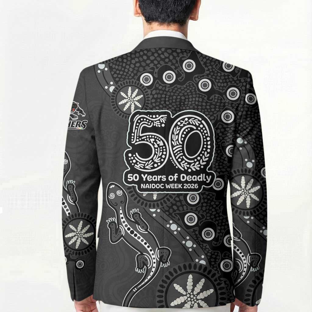 Penrith Panthers NAIDOC Week 2026 Blazer Aboriginal Lizard Dot Painting - 50 Years of Deadly