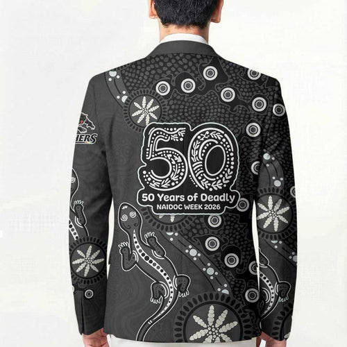 Penrith Panthers NAIDOC Week 2026 Blazer Aboriginal Lizard Dot Painting - 50 Years of Deadly