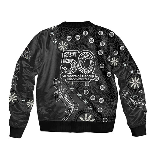 Penrith Panthers NAIDOC Week 2026 Bomber Jacket Aboriginal Lizard Dot Painting - 50 Years of Deadly