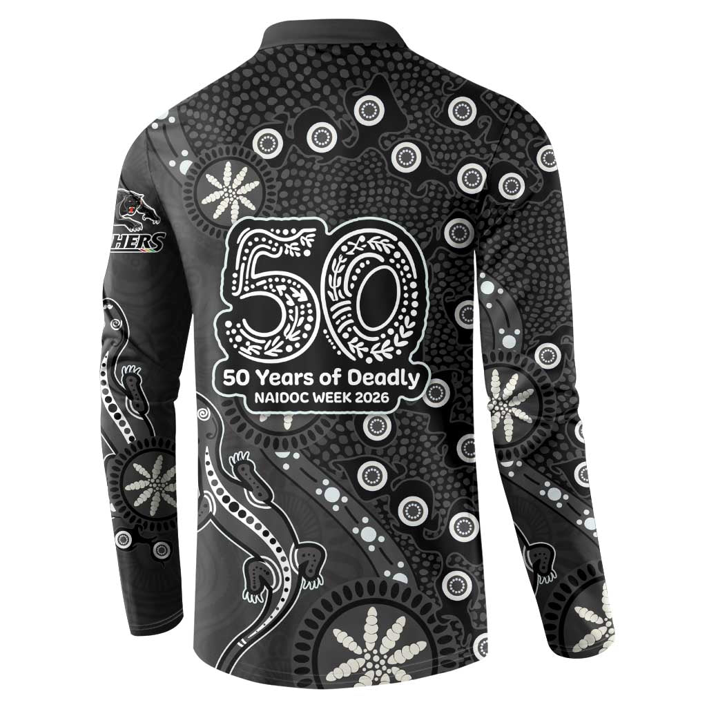 Penrith Panthers NAIDOC Week 2026 Button Sweatshirt Aboriginal Lizard Dot Painting - 50 Years of Deadly