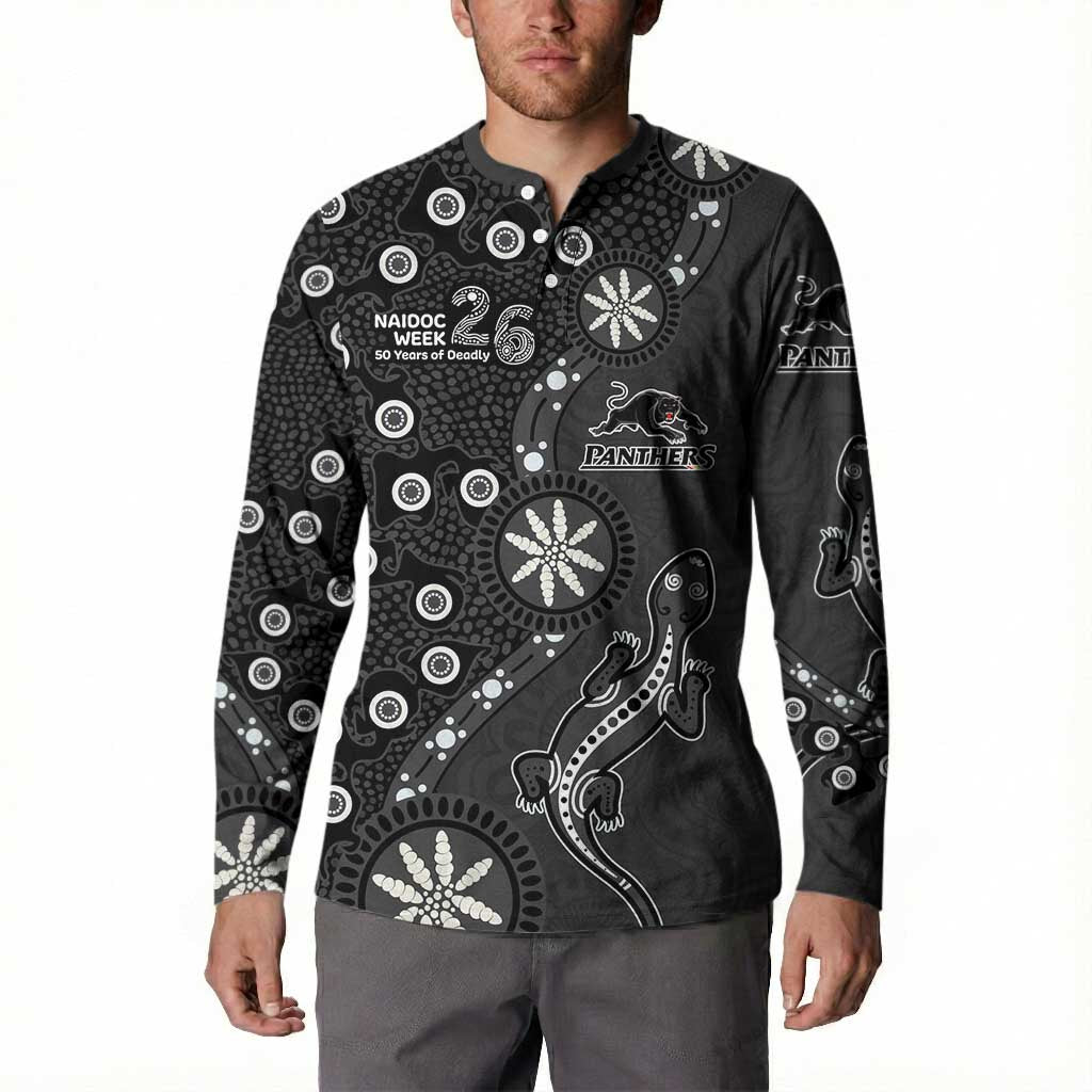 Penrith Panthers NAIDOC Week 2026 Button Sweatshirt Aboriginal Lizard Dot Painting - 50 Years of Deadly