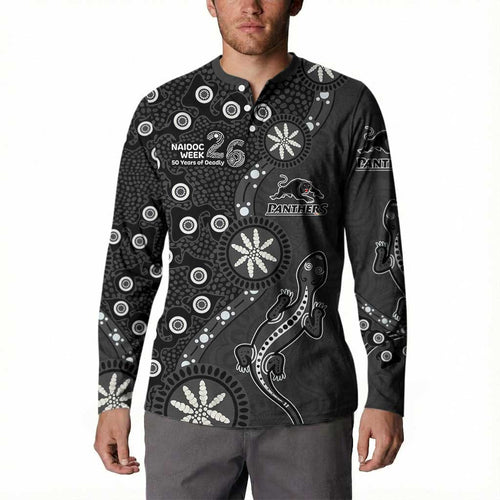 Penrith Panthers NAIDOC Week 2026 Button Sweatshirt Aboriginal Lizard Dot Painting - 50 Years of Deadly