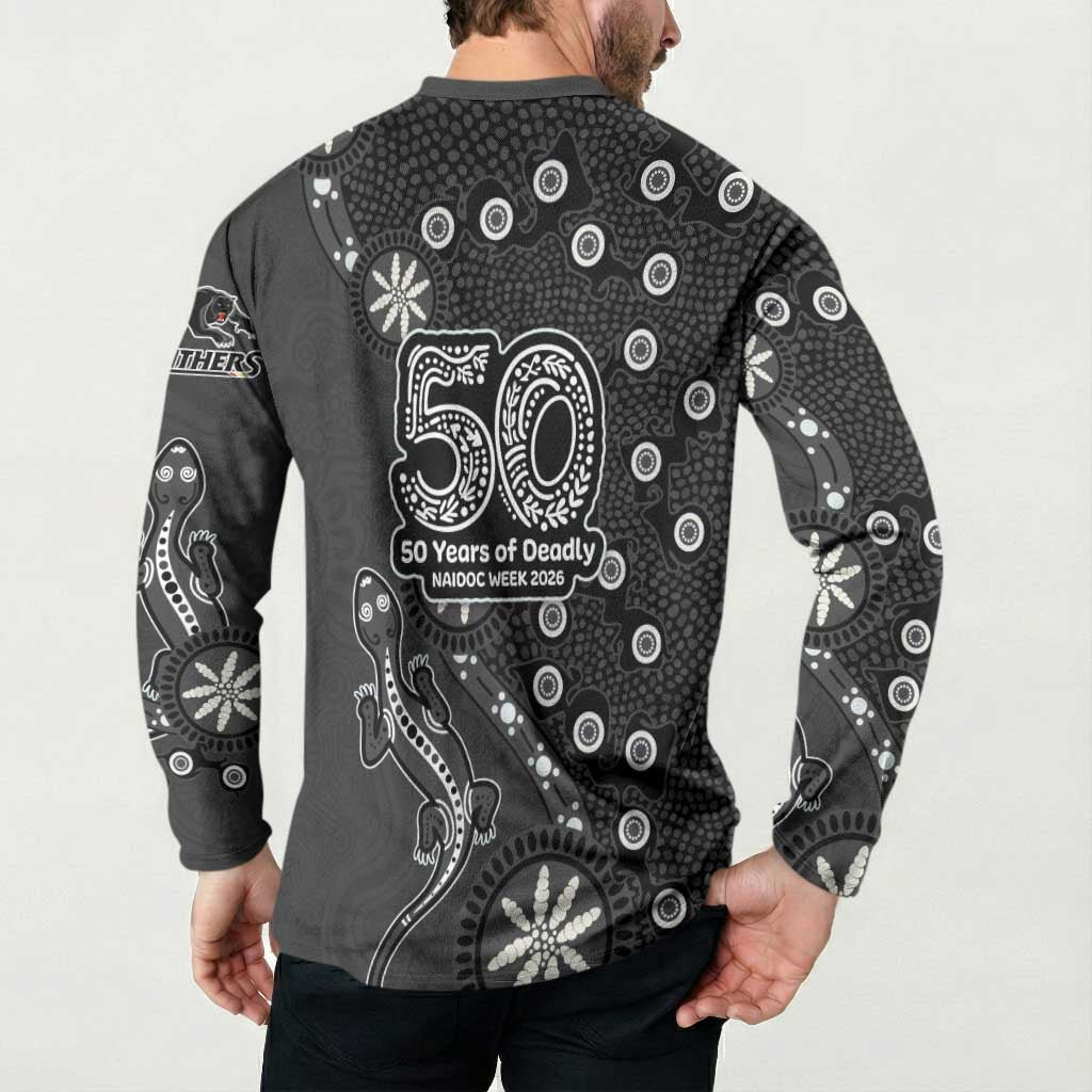 Penrith Panthers NAIDOC Week 2026 Button Sweatshirt Aboriginal Lizard Dot Painting - 50 Years of Deadly