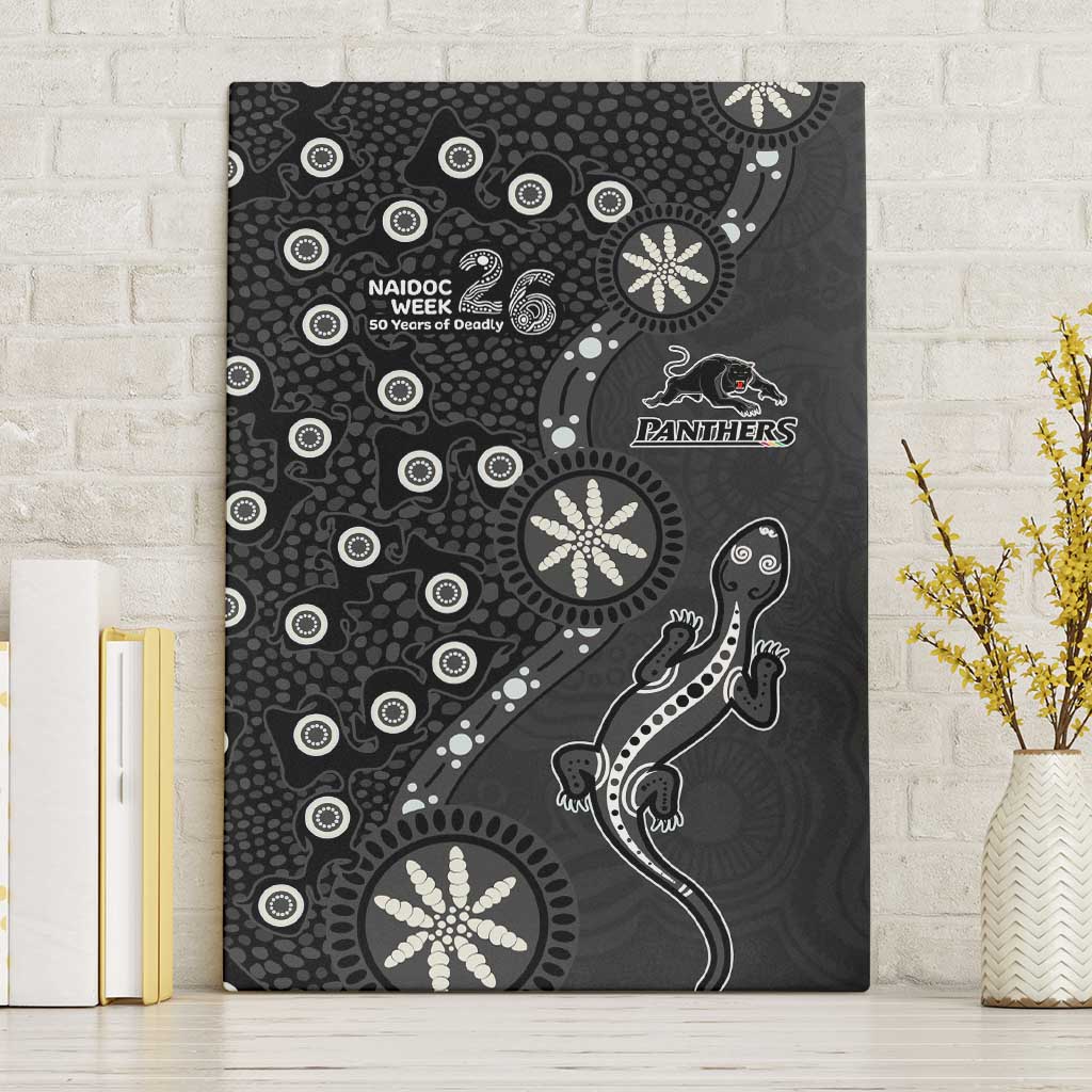 Penrith Panthers NAIDOC Week 2026 Canvas Wall Art Aboriginal Lizard Dot Painting - 50 Years of Deadly