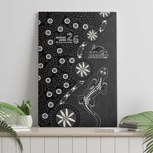 Penrith Panthers NAIDOC Week 2026 Canvas Wall Art Aboriginal Lizard Dot Painting - 50 Years of Deadly