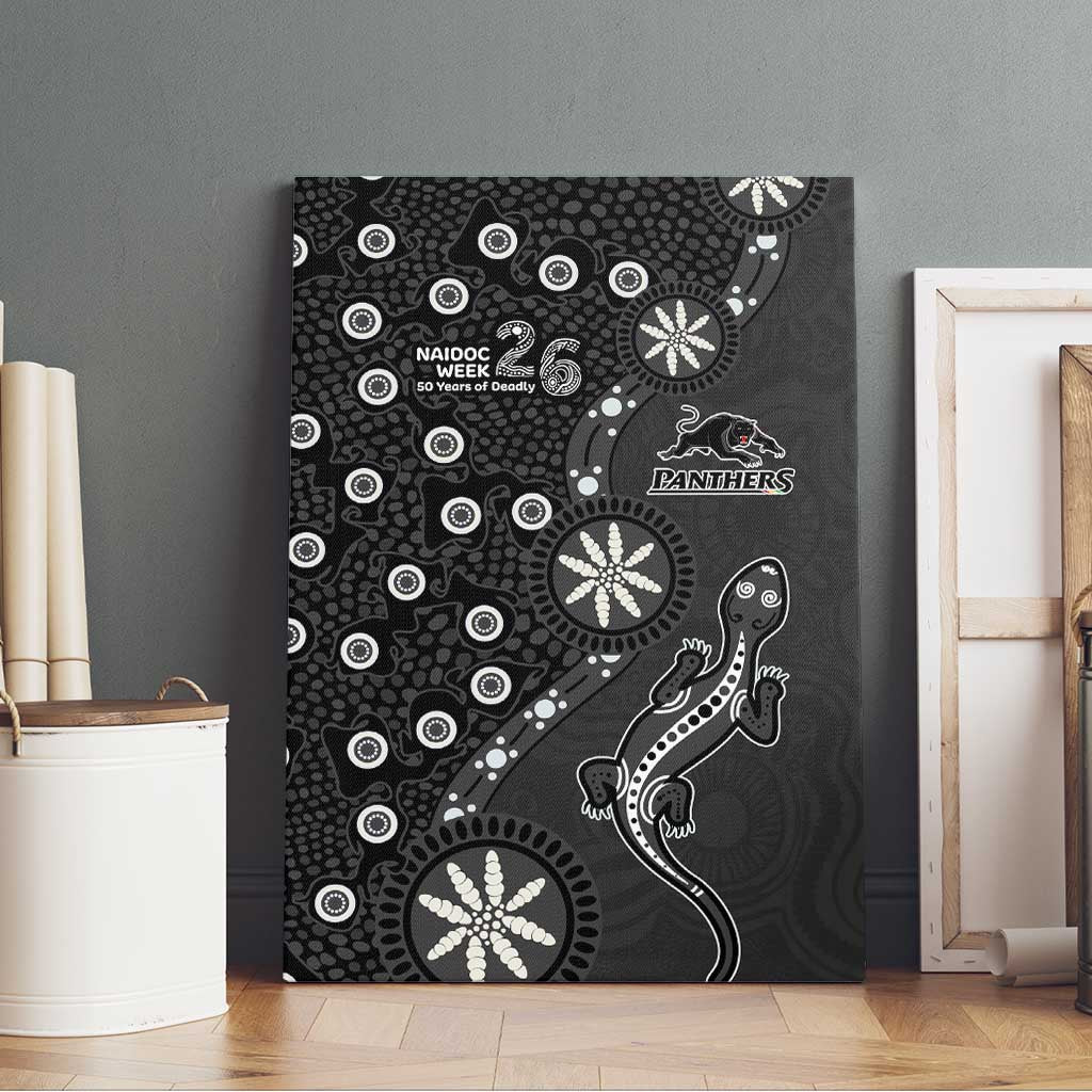 Penrith Panthers NAIDOC Week 2026 Canvas Wall Art Aboriginal Lizard Dot Painting - 50 Years of Deadly