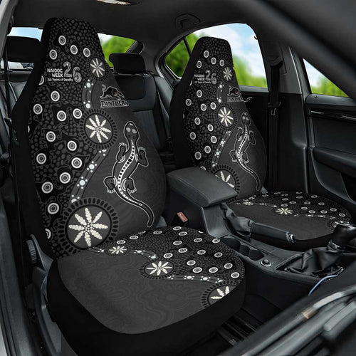 Penrith Panthers NAIDOC Week 2026 Car Seat Cover Aboriginal Lizard Dot Painting - 50 Years of Deadly