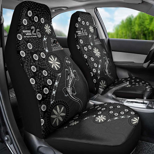 Penrith Panthers NAIDOC Week 2026 Car Seat Cover Aboriginal Lizard Dot Painting - 50 Years of Deadly