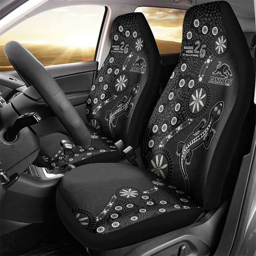 Penrith Panthers NAIDOC Week 2026 Car Seat Cover Aboriginal Lizard Dot Painting - 50 Years of Deadly