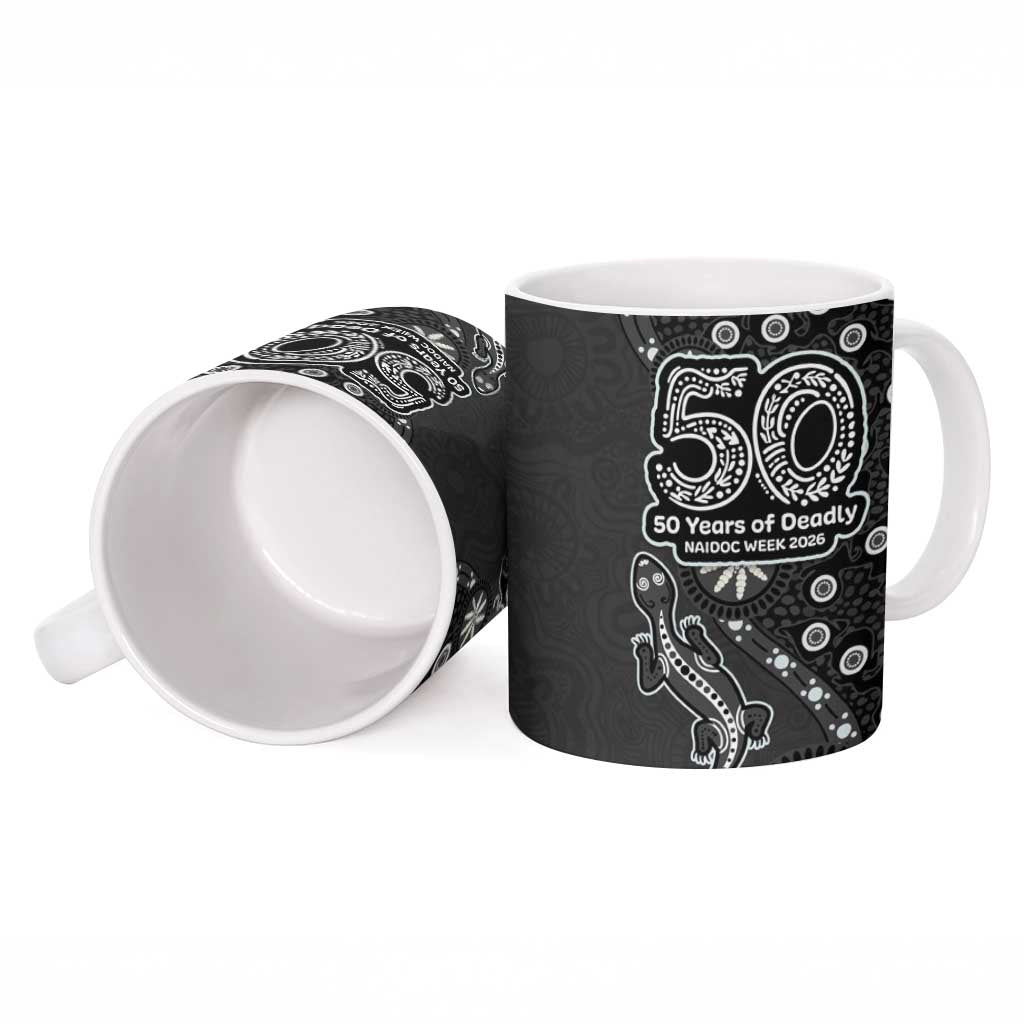 Penrith Panthers NAIDOC Week 2026 Ceramic Mug Aboriginal Lizard Dot Painting - 50 Years of Deadly