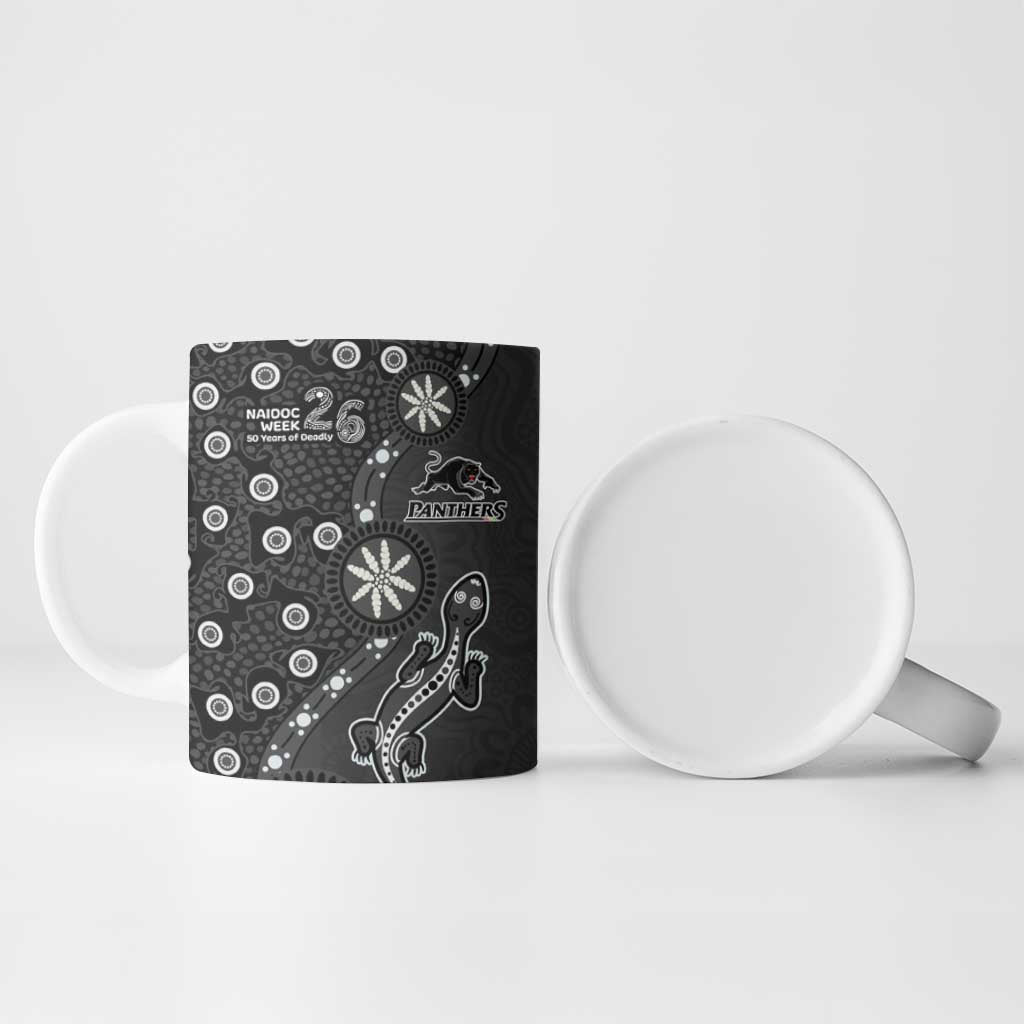 Penrith Panthers NAIDOC Week 2026 Ceramic Mug Aboriginal Lizard Dot Painting - 50 Years of Deadly