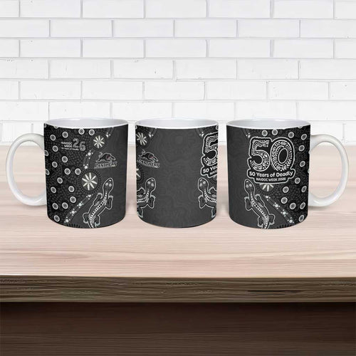 Penrith Panthers NAIDOC Week 2026 Ceramic Mug Aboriginal Lizard Dot Painting - 50 Years of Deadly