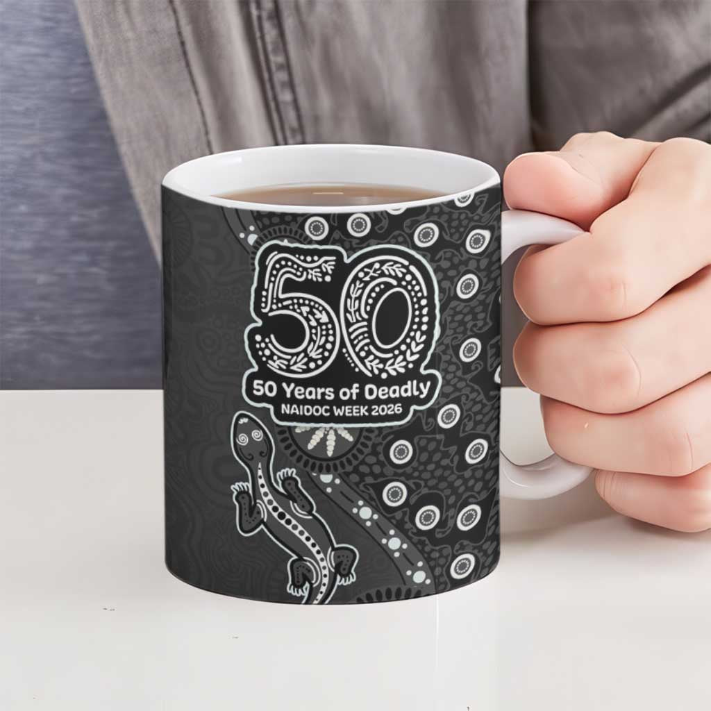 Penrith Panthers NAIDOC Week 2026 Ceramic Mug Aboriginal Lizard Dot Painting - 50 Years of Deadly