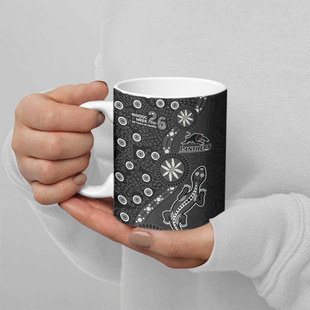 Penrith Panthers NAIDOC Week 2026 Ceramic Mug Aboriginal Lizard Dot Painting - 50 Years of Deadly