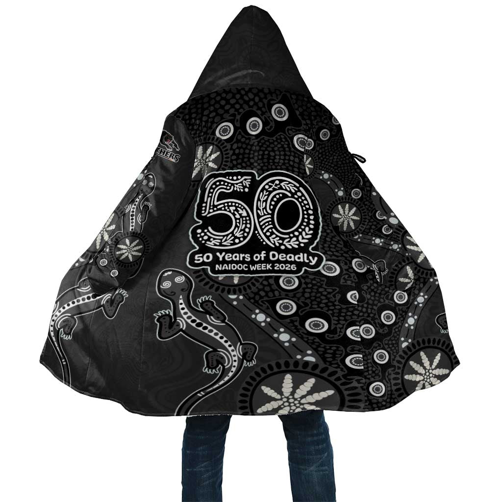 Penrith Panthers NAIDOC Week 2026 Cloak Aboriginal Lizard Dot Painting - 50 Years of Deadly
