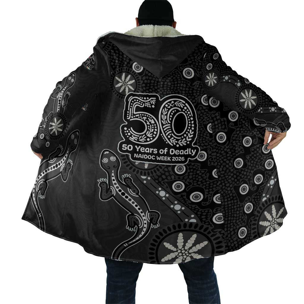 Penrith Panthers NAIDOC Week 2026 Cloak Aboriginal Lizard Dot Painting - 50 Years of Deadly