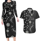Penrith Panthers NAIDOC Week 2026 Couples Matching Long Sleeve Bodycon Dress and Hawaiian Shirt Aboriginal Lizard Dot Painting - 50 Years of Deadly