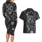 Penrith Panthers NAIDOC Week 2026 Couples Matching Long Sleeve Bodycon Dress and Hawaiian Shirt Aboriginal Lizard Dot Painting - 50 Years of Deadly