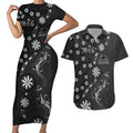 Penrith Panthers NAIDOC Week 2026 Couples Matching Short Sleeve Bodycon Dress and Hawaiian Shirt Aboriginal Lizard Dot Painting - 50 Years of Deadly
