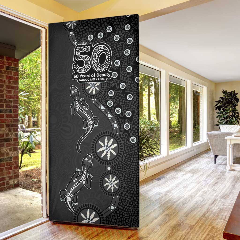 Penrith Panthers NAIDOC Week 2026 Door Cover Aboriginal Lizard Dot Painting - 50 Years of Deadly
