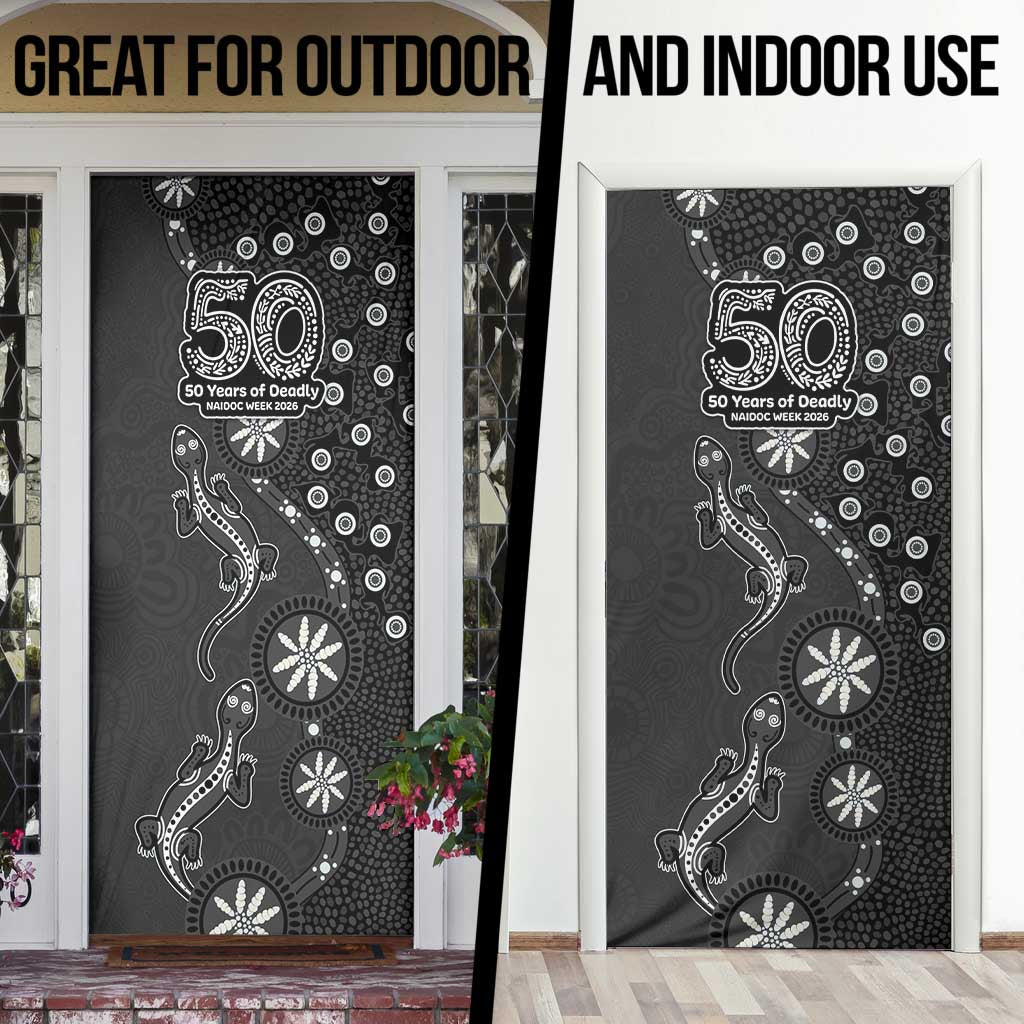 Penrith Panthers NAIDOC Week 2026 Door Cover Aboriginal Lizard Dot Painting - 50 Years of Deadly