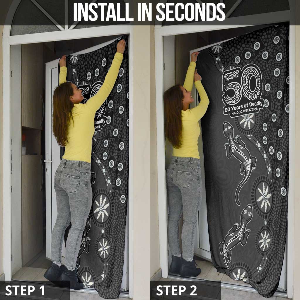 Penrith Panthers NAIDOC Week 2026 Door Cover Aboriginal Lizard Dot Painting - 50 Years of Deadly