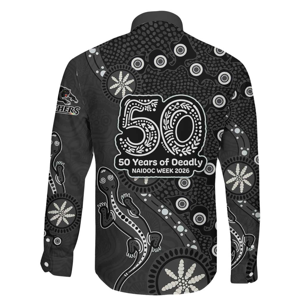 Penrith Panthers NAIDOC Week 2026 Family Matching Mermaid Dress and Hawaiian Shirt Aboriginal Lizard Dot Painting - 50 Years of Deadly