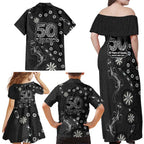 Penrith Panthers NAIDOC Week 2026 Family Matching Off Shoulder Maxi Dress and Hawaiian Shirt Aboriginal Lizard Dot Painting - 50 Years of Deadly