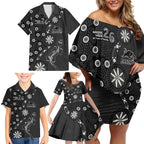 Penrith Panthers NAIDOC Week 2026 Family Matching Off Shoulder Short Dress and Hawaiian Shirt Aboriginal Lizard Dot Painting - 50 Years of Deadly