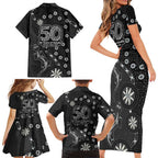 Penrith Panthers NAIDOC Week 2026 Family Matching Short Sleeve Bodycon Dress and Hawaiian Shirt Aboriginal Lizard Dot Painting - 50 Years of Deadly