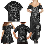 Penrith Panthers NAIDOC Week 2026 Family Matching Summer Maxi Dress and Hawaiian Shirt Aboriginal Lizard Dot Painting - 50 Years of Deadly