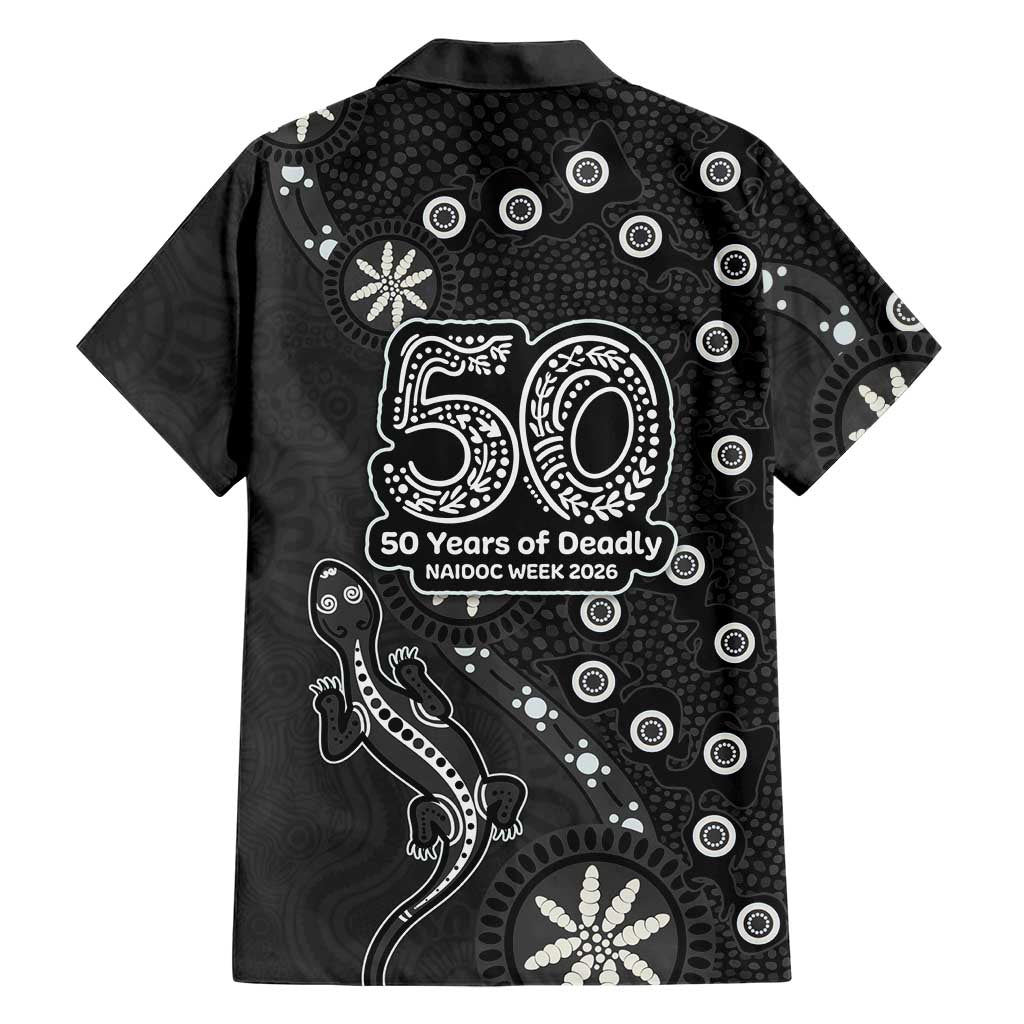 Penrith Panthers NAIDOC Week 2026 Family Matching Summer Maxi Dress and Hawaiian Shirt Aboriginal Lizard Dot Painting - 50 Years of Deadly