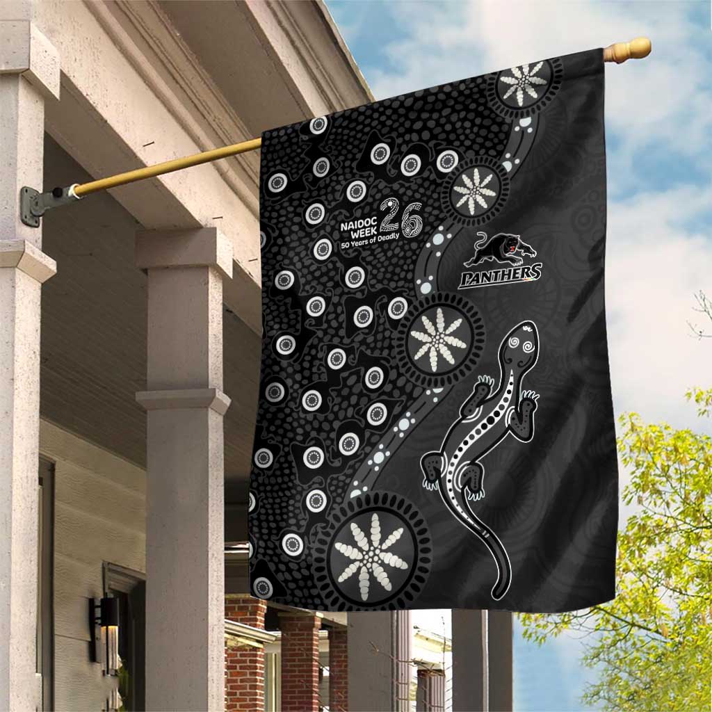 Penrith Panthers NAIDOC Week 2026 Garden Flag Aboriginal Lizard Dot Painting - 50 Years of Deadly