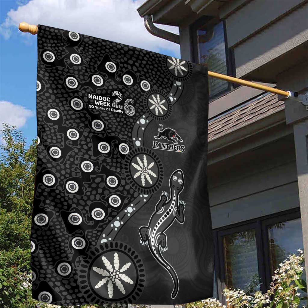 Penrith Panthers NAIDOC Week 2026 Garden Flag Aboriginal Lizard Dot Painting - 50 Years of Deadly
