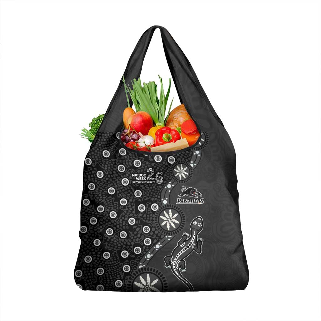 Penrith Panthers NAIDOC Week 2026 Grocery Bag Aboriginal Lizard Dot Painting - 50 Years of Deadly