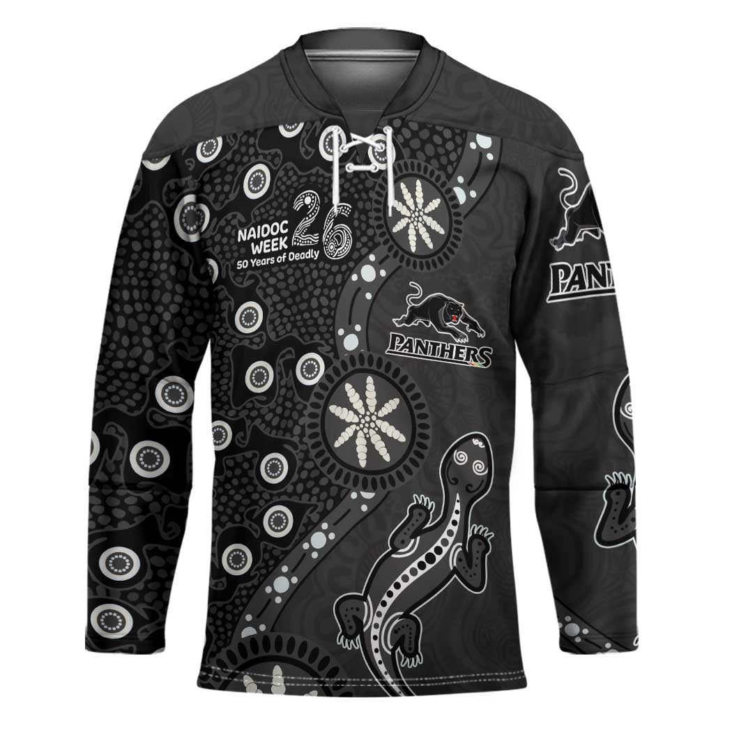 Penrith Panthers NAIDOC Week 2026 Hockey Jersey Aboriginal Lizard Dot Painting - 50 Years of Deadly
