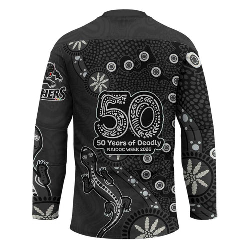 Penrith Panthers NAIDOC Week 2026 Hockey Jersey Aboriginal Lizard Dot Painting - 50 Years of Deadly
