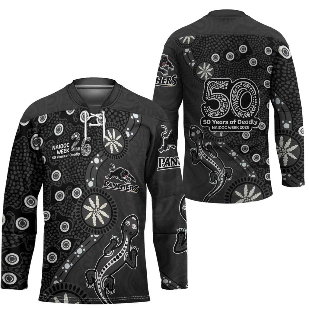 Penrith Panthers NAIDOC Week 2026 Hockey Jersey Aboriginal Lizard Dot Painting - 50 Years of Deadly