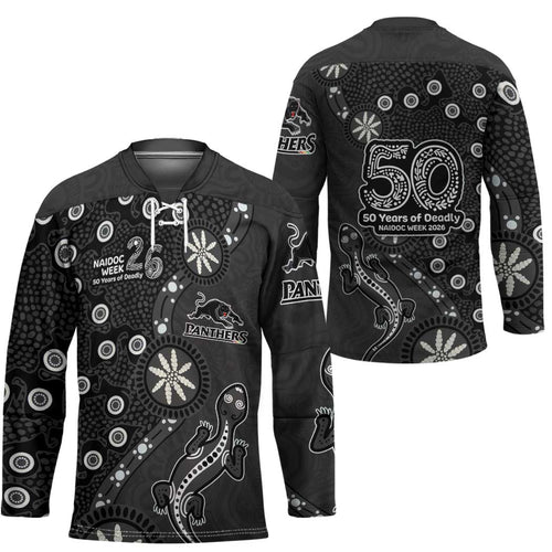Penrith Panthers NAIDOC Week 2026 Hockey Jersey Aboriginal Lizard Dot Painting - 50 Years of Deadly