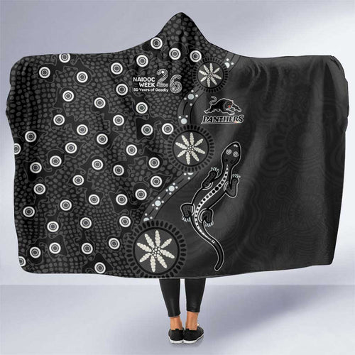 Penrith Panthers NAIDOC Week 2026 Hooded Blanket Aboriginal Lizard Dot Painting - 50 Years of Deadly