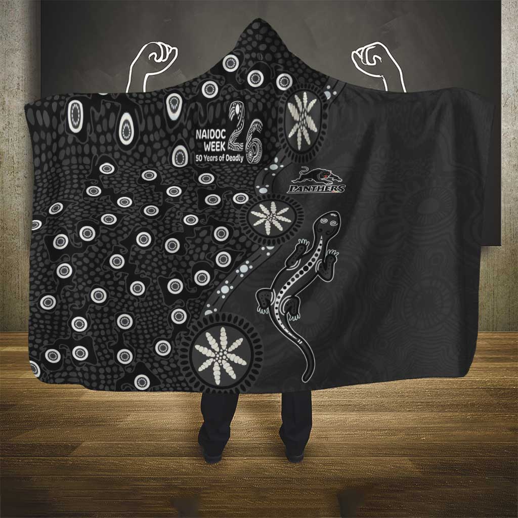 Penrith Panthers NAIDOC Week 2026 Hooded Blanket Aboriginal Lizard Dot Painting - 50 Years of Deadly