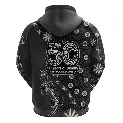 Penrith Panthers NAIDOC Week 2026 Hoodie Aboriginal Lizard Dot Painting - 50 Years of Deadly