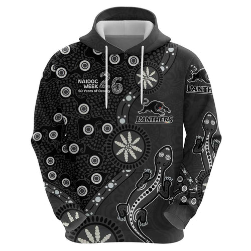 Penrith Panthers NAIDOC Week 2026 Hoodie Aboriginal Lizard Dot Painting - 50 Years of Deadly