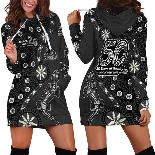Penrith Panthers NAIDOC Week 2026 Hoodie Dress Aboriginal Lizard Dot Painting - 50 Years of Deadly