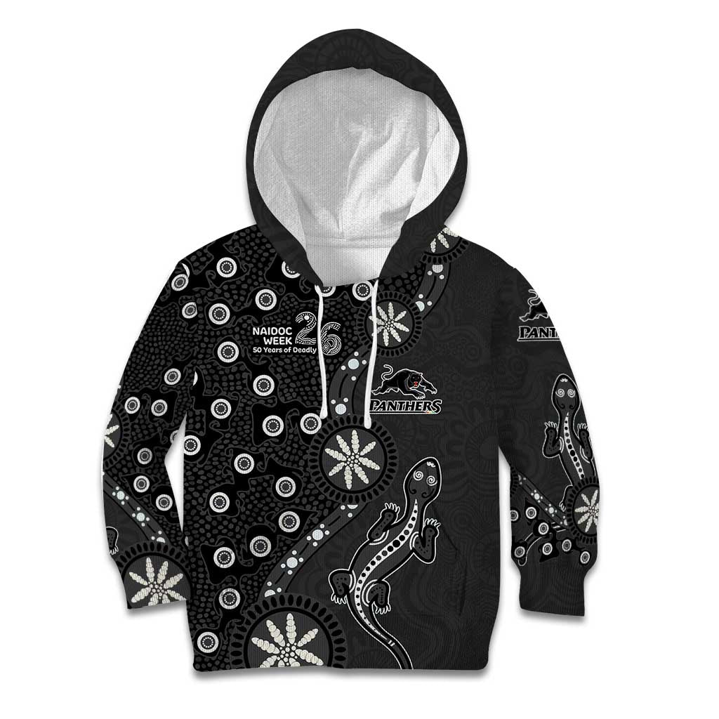 Penrith Panthers NAIDOC Week 2026 Kid Hoodie Aboriginal Lizard Dot Painting - 50 Years of Deadly