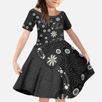 Penrith Panthers NAIDOC Week 2026 Kid Short Sleeve Dress Aboriginal Lizard Dot Painting - 50 Years of Deadly