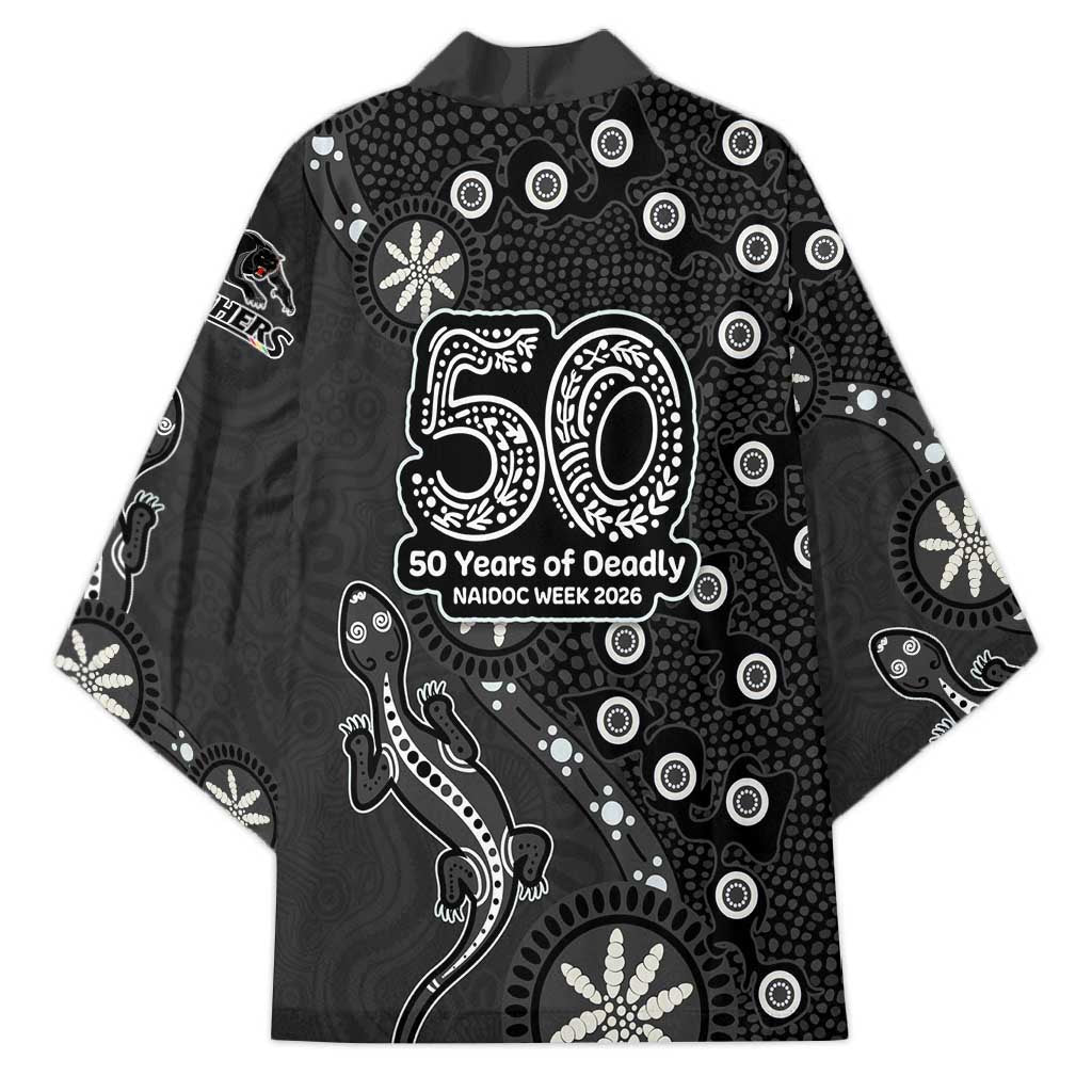 Penrith Panthers NAIDOC Week 2026 Kimono Aboriginal Lizard Dot Painting - 50 Years of Deadly