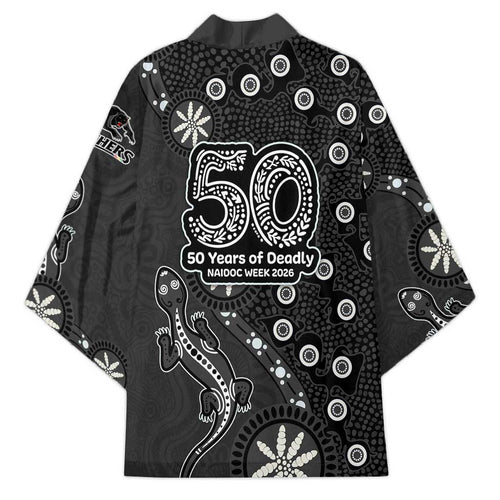 Penrith Panthers NAIDOC Week 2026 Kimono Aboriginal Lizard Dot Painting - 50 Years of Deadly