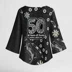 Penrith Panthers NAIDOC Week 2026 Kimono Sleeve Blouse Aboriginal Lizard Dot Painting - 50 Years of Deadly