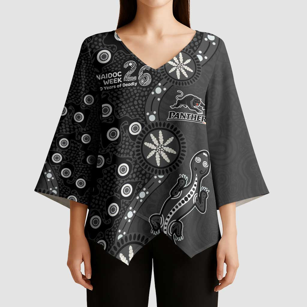 Penrith Panthers NAIDOC Week 2026 Kimono Sleeve Blouse Aboriginal Lizard Dot Painting - 50 Years of Deadly